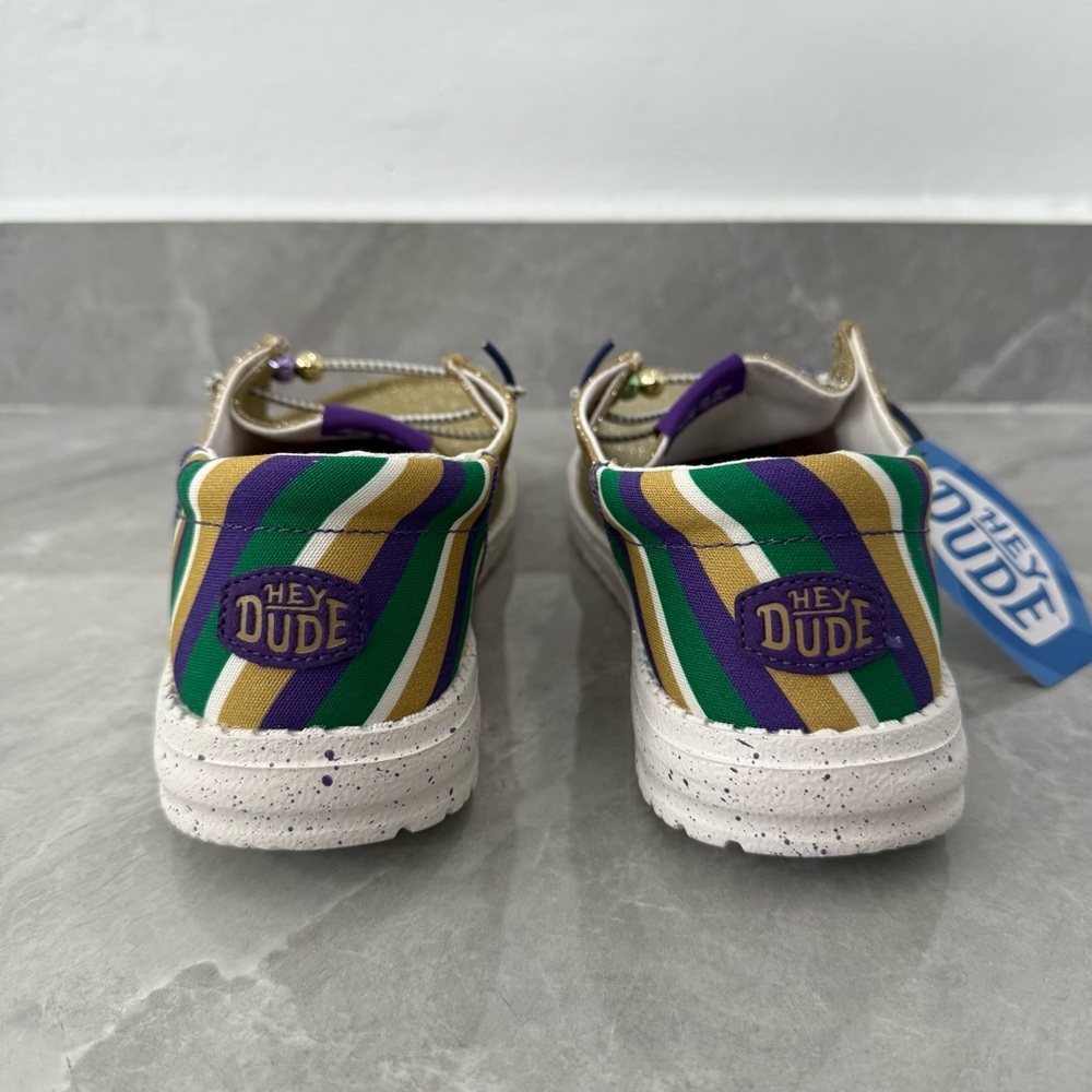 Women's Hey Dude Wendy Mardi Gras Casual Slip On Shoes Sparkle Party Size 10 - Picture 10 of 16